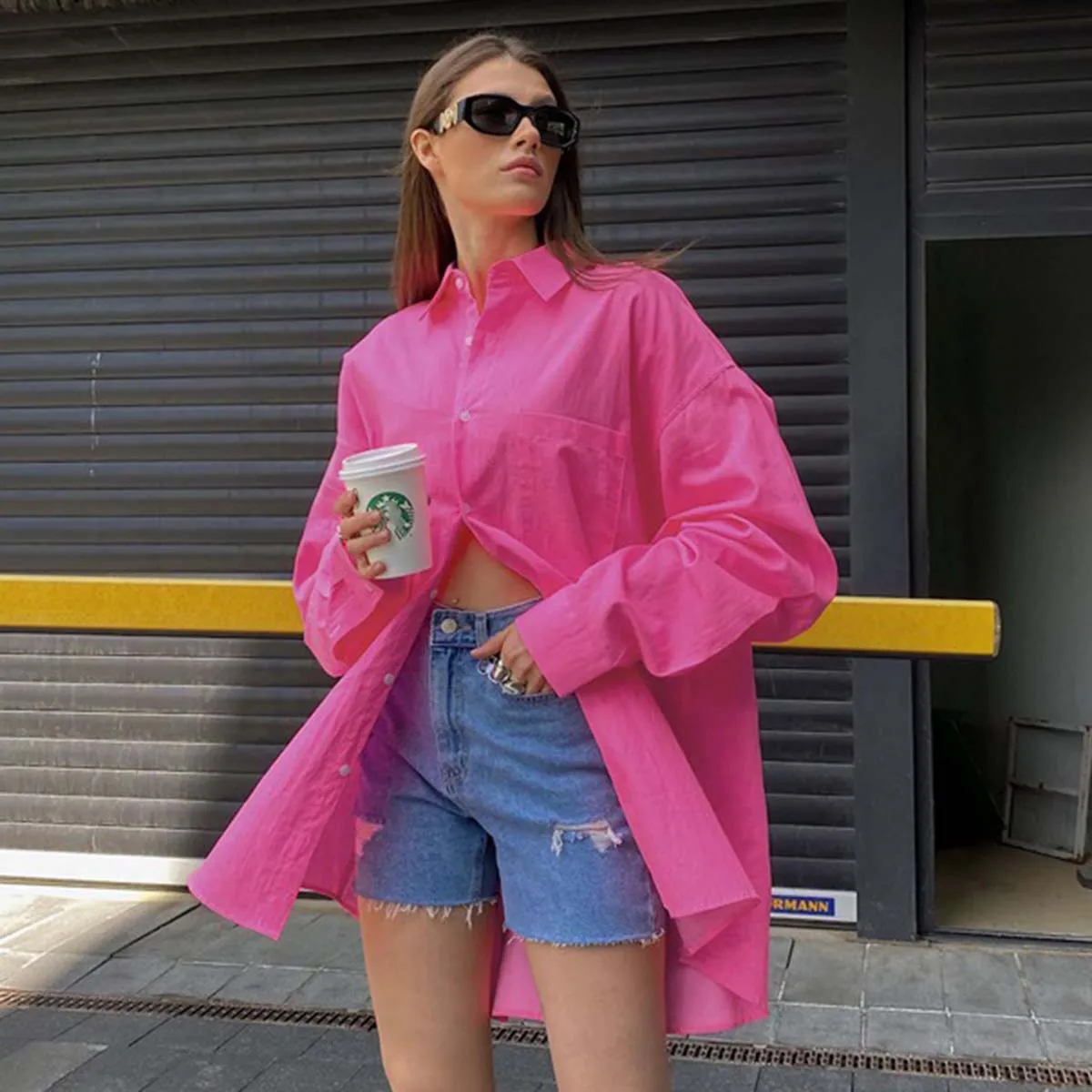 Jyate 2023 Women's Spring Summer Cotton Shirts Office Lady Casual Oversized Shirts Rose Long Sleeve Loose Blouse Shirt 
Jyate 2023 Women's Spring Summer Cotton Shirts Office Lady Casual Oversized Shirts Rose Long Sleeve Loose Blouse Shirt