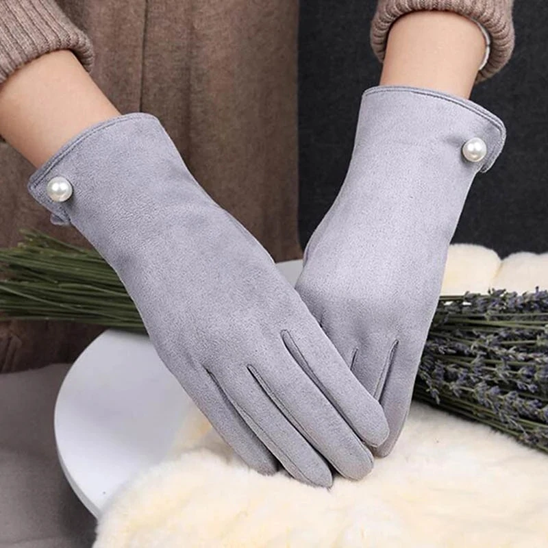 Women's Gloves Winter Plus Velvet Thicken Warm Touch Screen Gloves Elegant Pearl Suede Windproof Full Finger Cycling Driving
Women's Gloves Winter Plus Velvet Thicken Warm Touch Screen Gloves Elegant Pearl Suede Windproof Full Finger Cycling Driving