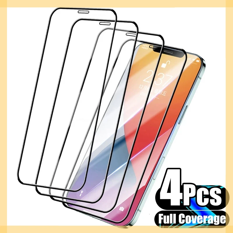 For iPhone XS XR 6 7 8 Plus Tempered Glass Film 4Pcs Full Cover Protective Glass On For iPhone 11 12 13 Pro Max Screen Protector
For iPhone XS XR 6 7 8 Plus Tempered Glass Film 4Pcs Full Cover Protective Glass On For iPhone 11 12 13 Pro Max Screen Protector
