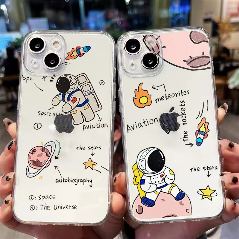 Cartoon Cute Astronaut For iPhone 13 12 Pro Max Mini 11 Pro X XR XS Max 6 6S 7 8 Plus Se2 Clear Phone Case Shockproof Cases
Cartoon Cute Astronaut For iPhone 13 12 Pro Max Mini 11 Pro X XR XS Max 6 6S 7 8 Plus Se2 Clear Phone Case Shockproof Cases