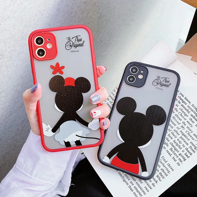 

Disney cartoon Mickey and Minnie print for iphone6/7/8/11/12/13Promax Apple mobile phone shell edge frosted hard shell