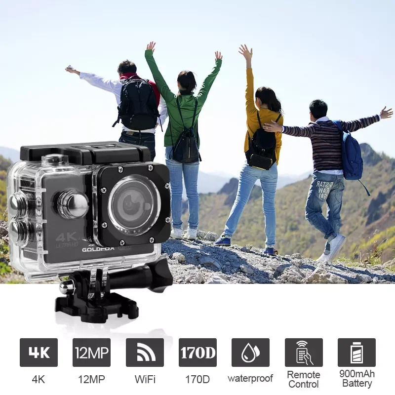 Ultra HD 4K Action Camera WiFi 12MP 2 Inch 30M Go Waterproof Pro 170D Helmet Bicycle Video Recording Camera Sports Cam
Ultra HD 4K Action Camera WiFi 12MP 2 Inch 30M Go Waterproof Pro 170D Helmet Bicycle Video Recording Camera Sports Cam
