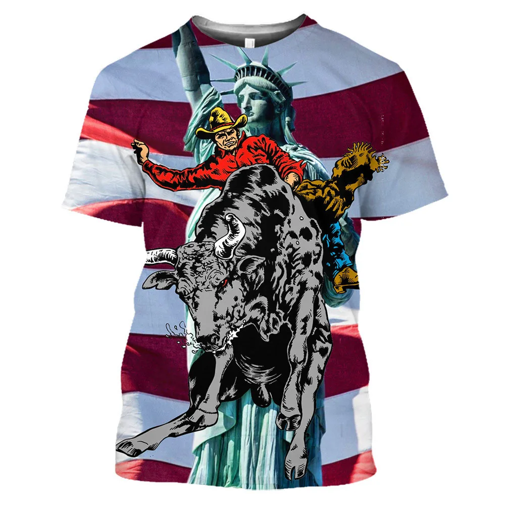 Summer 3D Print T-shirt Animal Harajuku Oversized Tees Short-sleeved Hip Hop Hunting Top Spanish Bullfighter Streetwear Clothes
Summer 3D Print T-shirt Animal Harajuku Oversized Tees Short-sleeved Hip Hop Hunting Top Spanish Bullfighter Streetwear Clothes