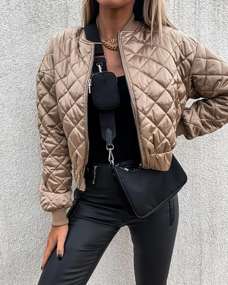2023 Women's Jacket Spring Autumn V-Neck Quilting Quilted Short Thin Padded Jacket Coat Pilots Casual Zipper Chaquetas Outerwear
2023 Women's Jacket Spring Autumn V-Neck Quilting Quilted Short Thin Padded Jacket Coat Pilots Casual Zipper Chaquetas Outerwear