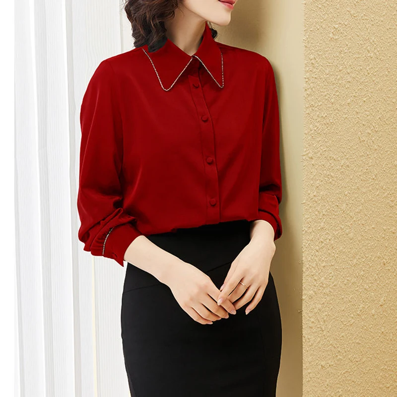 2021 spring and autumn new shirts women fashion chiffon tops Western style ladies long-sleeved shirts solid long sleeve
2021 spring and autumn new shirts women fashion chiffon tops Western style ladies long-sleeved shirts solid long sleeve