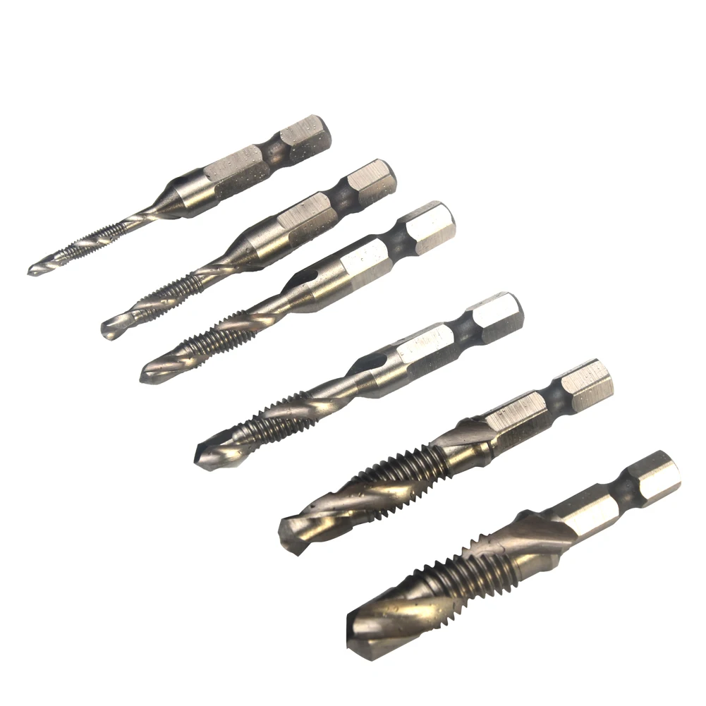 6pcs Multifunctional Durable Coated Drill Bits Hexagon Handle Shank Hole Saw 3 In 1 Electric Screwdriver Compound Tap
6pcs Multifunctional Durable Coated Drill Bits Hexagon Handle Shank Hole Saw 3 In 1 Electric Screwdriver Compound Tap