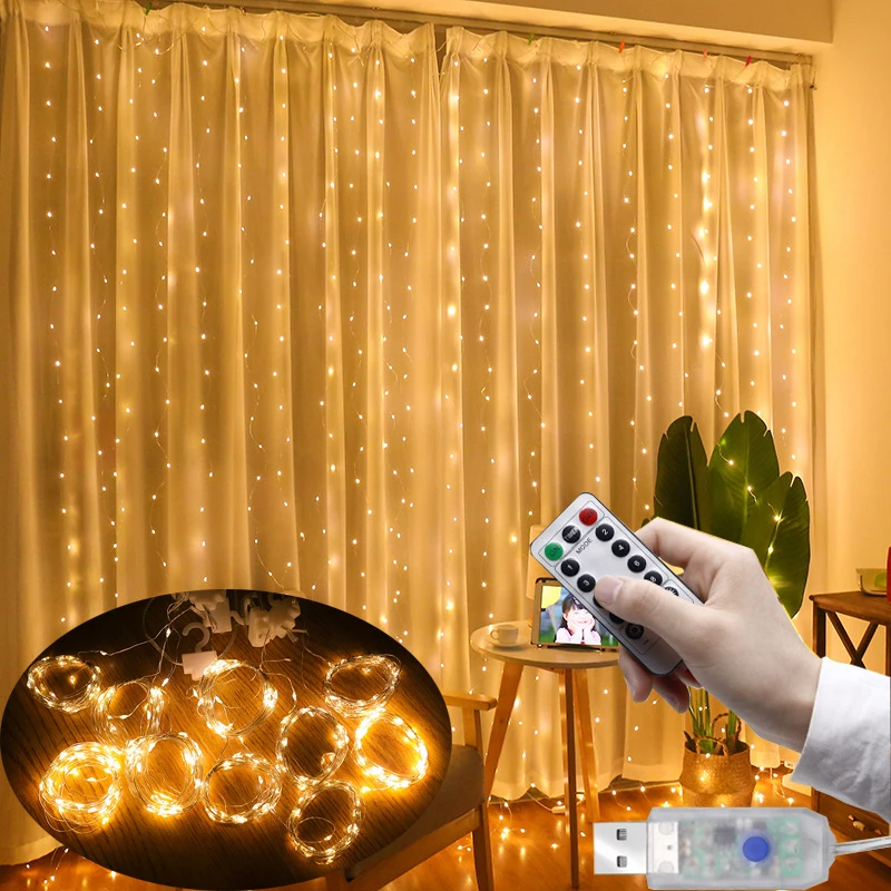 iHseno 3M LED Copper Wire Curtain Lights Garland Window USB Power Fairy Remote New Year Garland Led Lights Christmas Decoration
iHseno 3M LED Copper Wire Curtain Lights Garland Window USB Power Fairy Remote New Year Garland Led Lights Christmas Decoration
