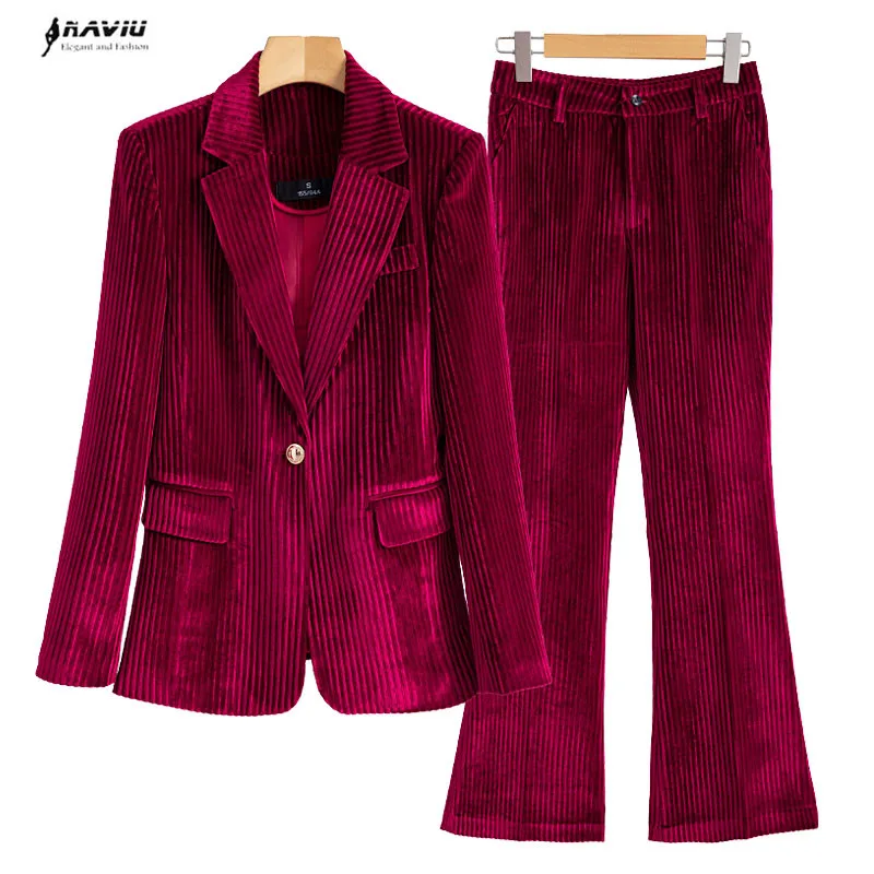 Red Suits Women New High End Autumn Winter Pleuche Fashion Temperament Businss Formal Blazer And Pants Office Ladies Work Wear
Red Suits Women New High End Autumn Winter Pleuche Fashion Temperament Businss Formal Blazer And Pants Office Ladies Work Wear