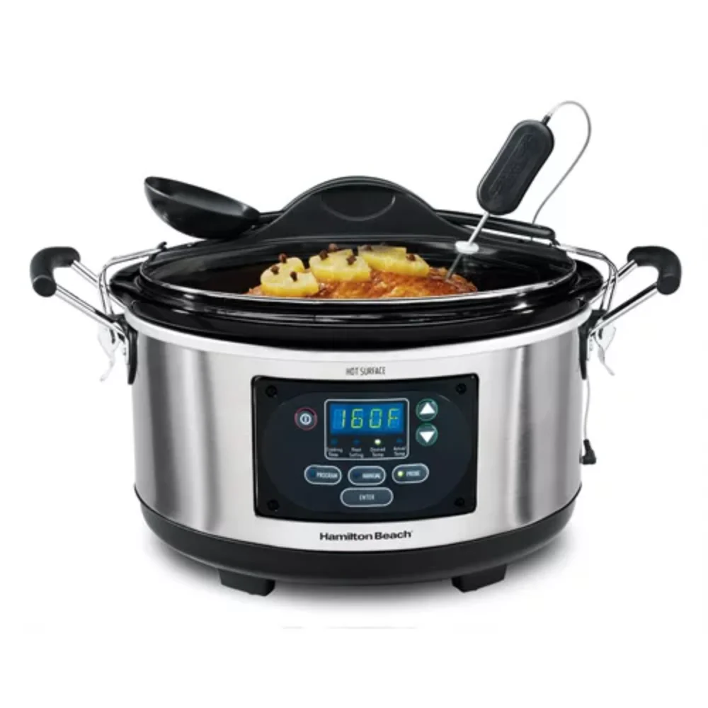6 Quart Portable Set 'n Forget Probe Slow Cooker Buffet Food Warmer Electric Food Steamer
6 Quart Portable Set 'n Forget Probe Slow Cooker Buffet Food Warmer Electric Food Steamer