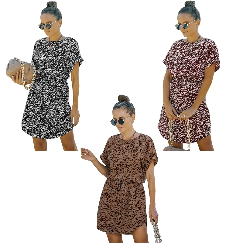 Женское пляжное платье с коротким рукавом и круглым вырезом
Женское пляжное платье с коротким рукавом и круглым вырезом