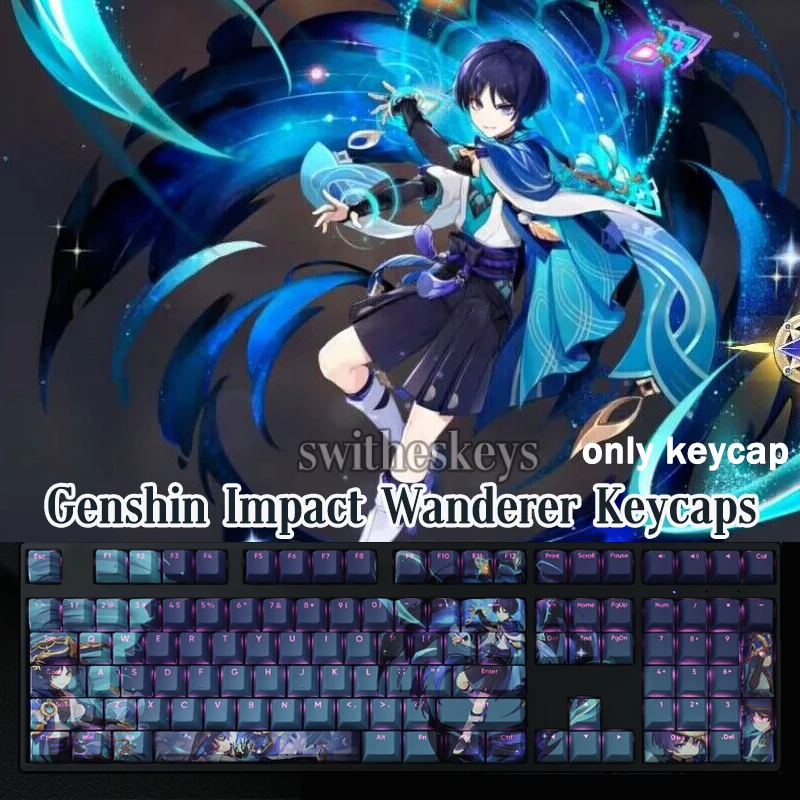 108Keys Anime Genshin Impact Wanderer Keycaps Backlit Cherry Profile PBT Dye Sublimation Mechanical Keyboard Keycap For MX Switc
108Keys Anime Genshin Impact Wanderer Keycaps Backlit Cherry Profile PBT Dye Sublimation Mechanical Keyboard Keycap For MX Switc