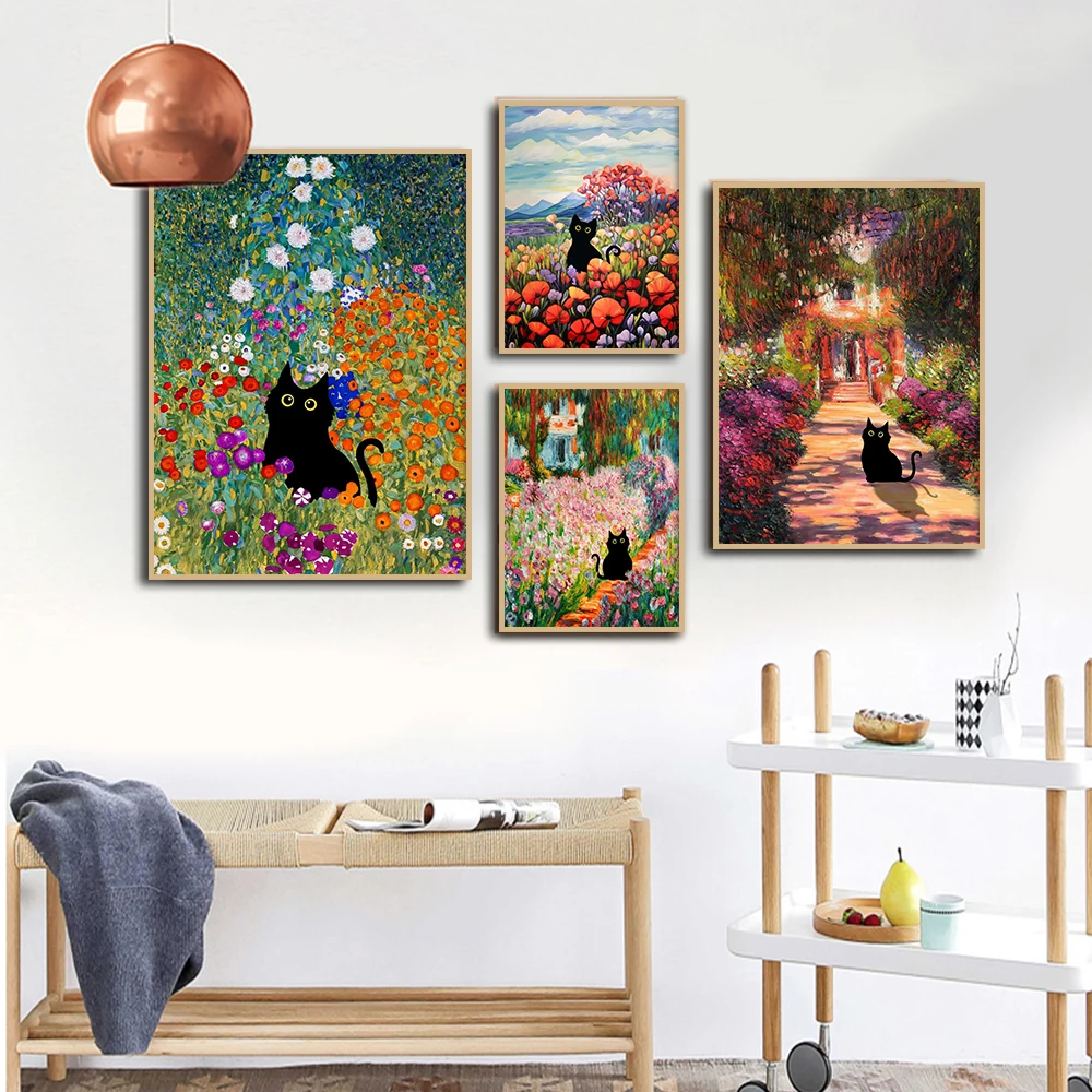 Black Cat Flower Canvas Painting In Famous Monet Garden Interesting Gift Of Walls Poster Living Room And Home's Art Decorations
Black Cat Flower Canvas Painting In Famous Monet Garden Interesting Gift Of Walls Poster Living Room And Home's Art Decorations
