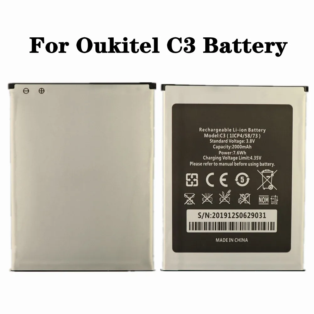 Новый 100% Оригинальный аккумулятор для телефона Oukitel C3, высококачественный аккумулятор 2000 мАч
Новый 100% Оригинальный аккумулятор для телефона Oukitel C3, высококачественный аккумулятор 2000 мАч