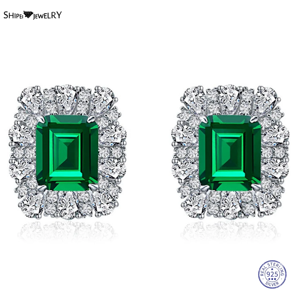 Shipei Vintage 925 Sterling Silver Emerald Cut 9*11MM Created Moissanite Emerald Gemstone Luxury Ear Studs Earrings Fine Jewelry
Shipei Vintage 925 Sterling Silver Emerald Cut 9*11MM Created Moissanite Emerald Gemstone Luxury Ear Studs Earrings Fine Jewelry