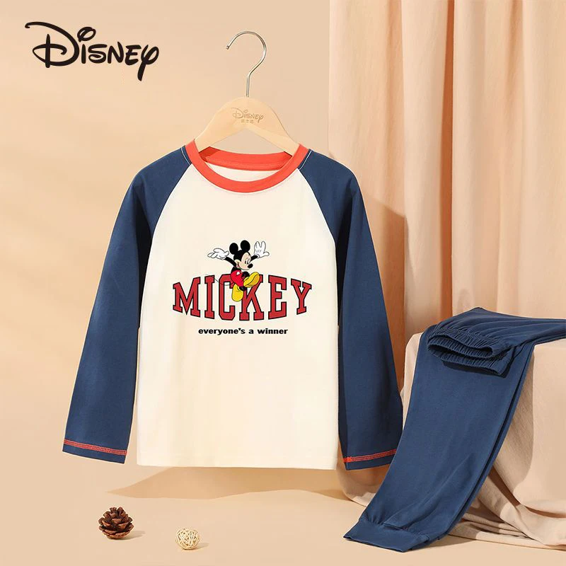 Детская Хлопковая Домашняя одежда Disney из двух предметов с рисунком Микки Мауса и круглым вырезом, детский пижамный комплект на осень
Детская Хлопковая Домашняя одежда Disney из двух предметов с рисунком Микки Мауса и круглым вырезом, детский пижамный комплект на осень