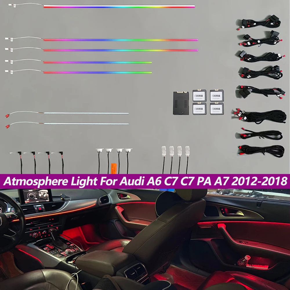 

Атмосферсветильник для Audi A6 C7 C7 PA A7 2012-2018 управление MMI внутреннее светодиодное освещение дверь Footwell светильник гинальный 19 светильник
