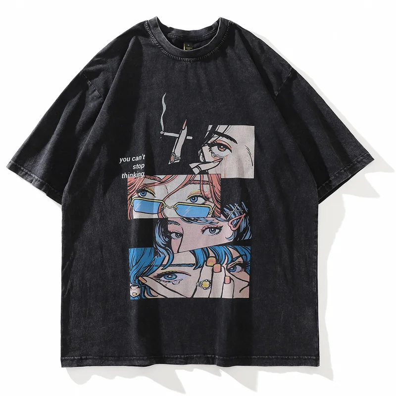 Vintage Distressed Streetwear T Shirt Anime Manga Eye Printed Short Sleeve T-shirt Japanese Harajuku Streetwear Oversized Tops
Vintage Distressed Streetwear T Shirt Anime Manga Eye Printed Short Sleeve T-shirt Japanese Harajuku Streetwear Oversized Tops