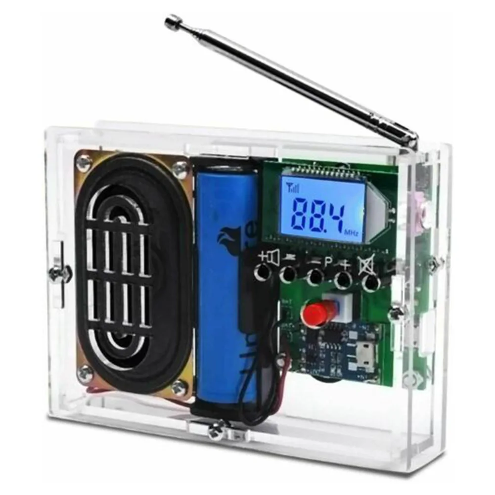 FM Wireless Radio Receiver Telescopic Antenna 76-108MHz Frequency Modification LCD Display DC 3.0V~5.0V Radio Player Speaker
FM Wireless Radio Receiver Telescopic Antenna 76-108MHz Frequency Modification LCD Display DC 3.0V~5.0V Radio Player Speaker