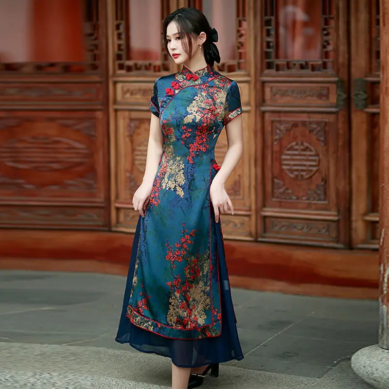 2023 autumn new vietnam aodai chinese styles women floral printing vintage long dress qipao chinese elegant cheongsam dress a90
2023 autumn new vietnam aodai chinese styles women floral printing vintage long dress qipao chinese elegant cheongsam dress a90