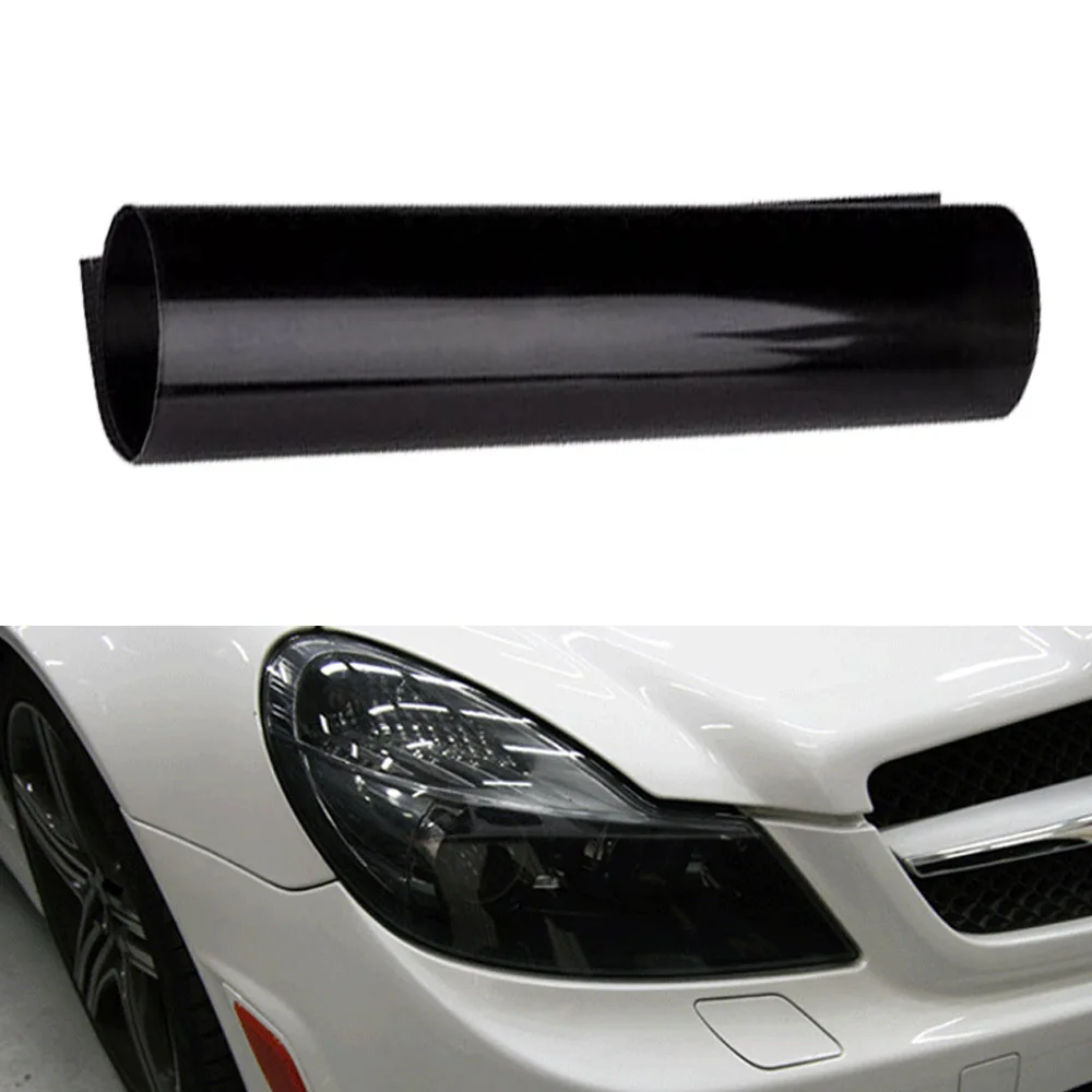 

1pcs Gloss Light Black Smoke Vinyl Film Tint Headlight Fog Light Side Marker Light Taillight Wrap Cover Waterproof 30 x 60cm