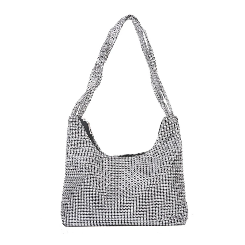 28GD Elegant Handbag Evening Bag Shiny Rhinestone Purse Silver Underarm Bag Shoulder Bag for Outdoor Wedding
28GD Elegant Handbag Evening Bag Shiny Rhinestone Purse Silver Underarm Bag Shoulder Bag for Outdoor Wedding