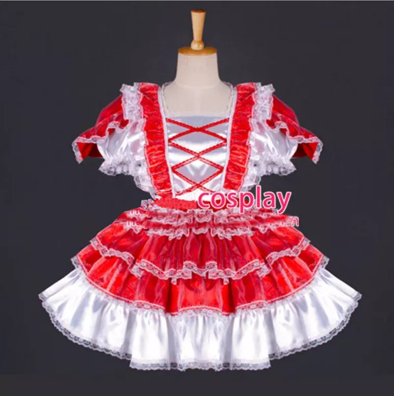 French Sissy Maid Dress Lockable Red Satin French Uniform Dress Cosplay Costume Custom-Made
French Sissy Maid Dress Lockable Red Satin French Uniform Dress Cosplay Costume Custom-Made