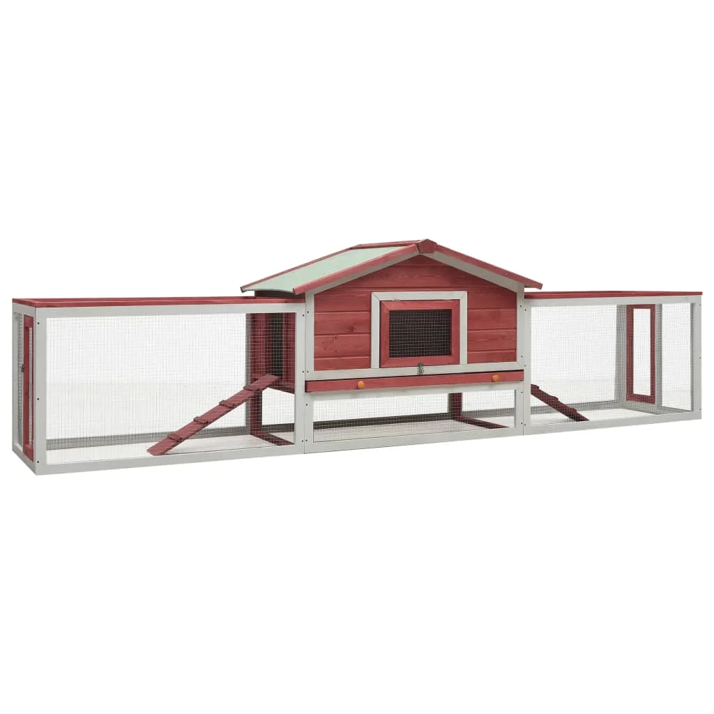 Rabbit Hutch, Small Animal Supplies, Red 310x70x87 cm Solid Pine & Fir Wood
Rabbit Hutch, Small Animal Supplies, Red 310x70x87 cm Solid Pine & Fir Wood