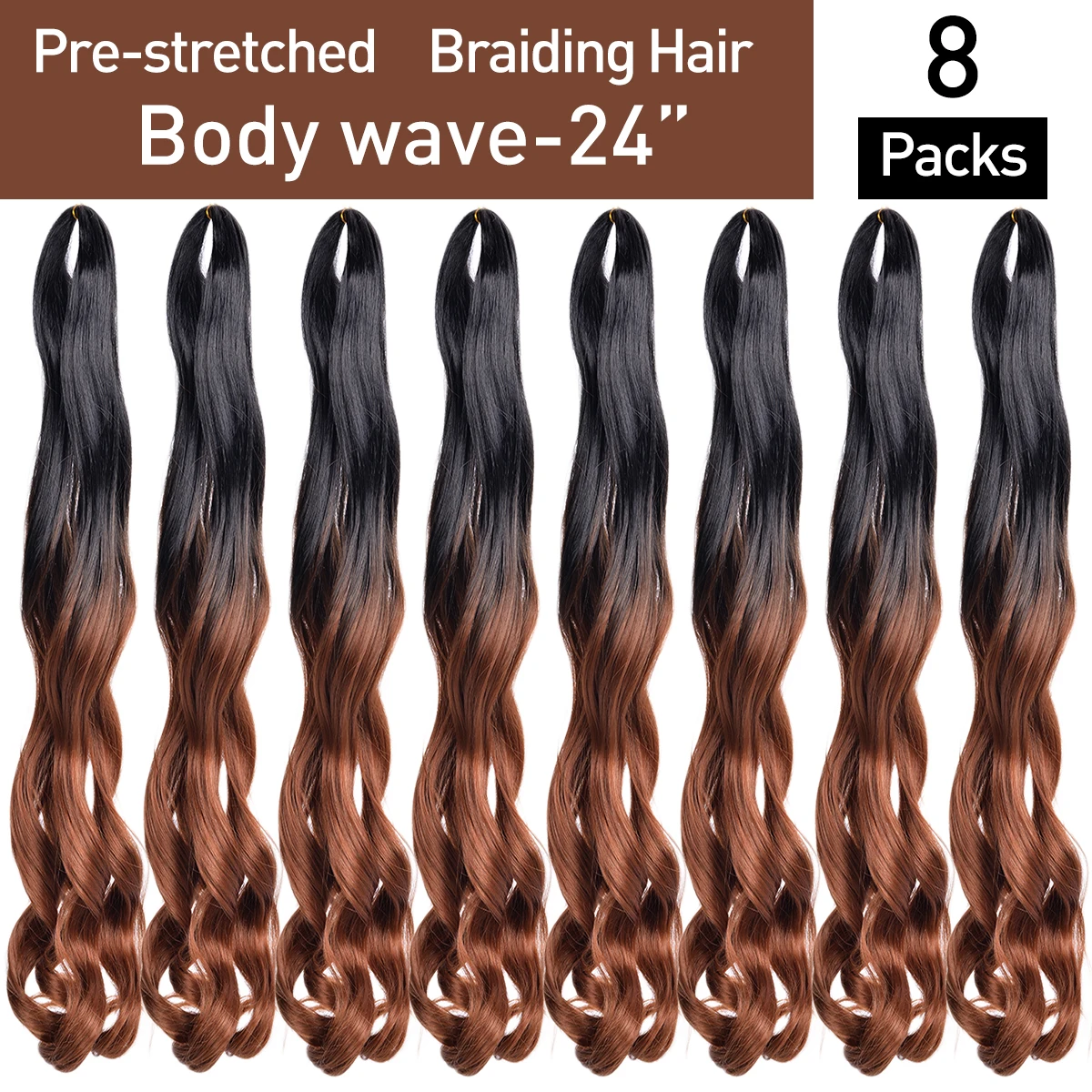 Синтетические свободные волнистые плетеные удлинители волос, французские локоны с эффектом омбре, предварительно растягивающиеся Спираль... 
Синтетические свободные волнистые плетеные удлинители волос, французские локоны с эффектом омбре, предварительно растягивающиеся Спираль...