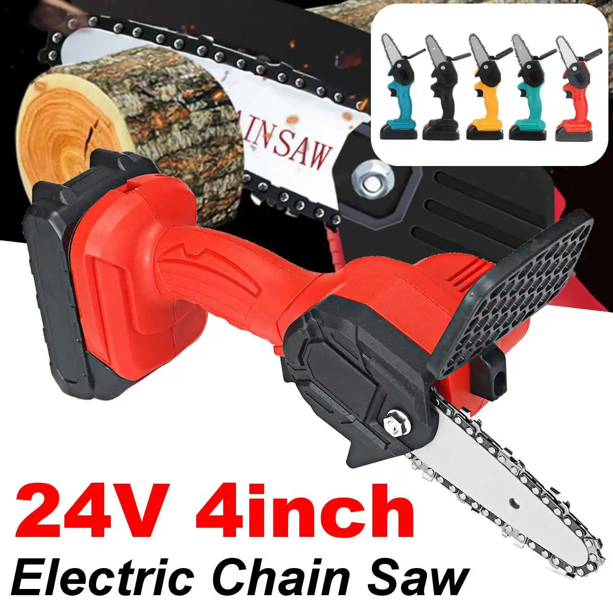 550W 24V 4'' Mini Cordless Electric Chain Saw One-Hand Woodworking Wood Cutter W/ 2pcs Battery
550W 24V 4'' Mini Cordless Electric Chain Saw One-Hand Woodworking Wood Cutter W/ 2pcs Battery
