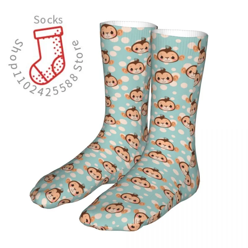 

Fashion Socks Men's Women's Crazy Colorful Monkey Animal Socks Graphic Sock Four-season universal