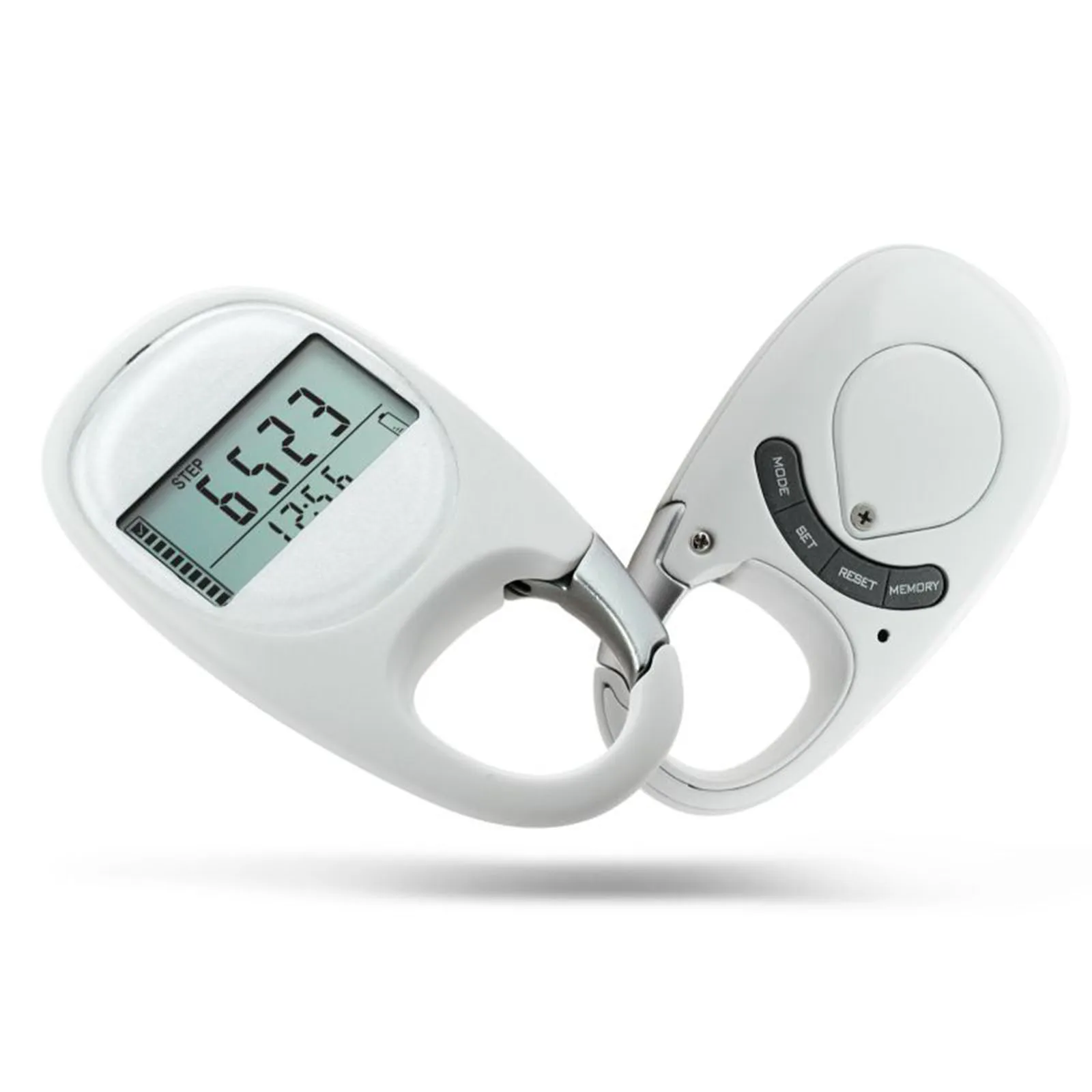 3D Step Counter Carabiner Design Simple Walking Pedometer Exercise Time Calorie Counter-Black, White
3D Step Counter Carabiner Design Simple Walking Pedometer Exercise Time Calorie Counter-Black, White