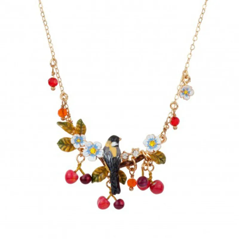 New Fashion Personalized Hand Painted Enamel Glaze Cherry Orchard Oriole Bird Zircon Necklace Gold Plated Female Ornament
New Fashion Personalized Hand Painted Enamel Glaze Cherry Orchard Oriole Bird Zircon Necklace Gold Plated Female Ornament