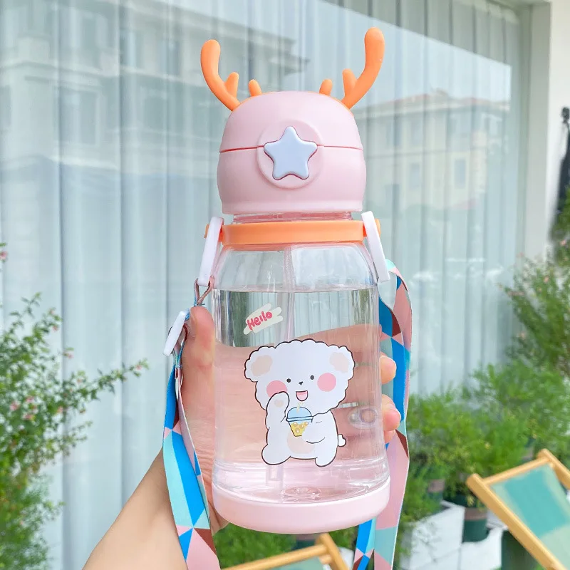 600ml Antler Kids Bottle Children Bounce Straw Cup Cartoon Cute Sports Outdoor Water Bottle With Strap Plastic Free Shipping
600ml Antler Kids Bottle Children Bounce Straw Cup Cartoon Cute Sports Outdoor Water Bottle With Strap Plastic Free Shipping