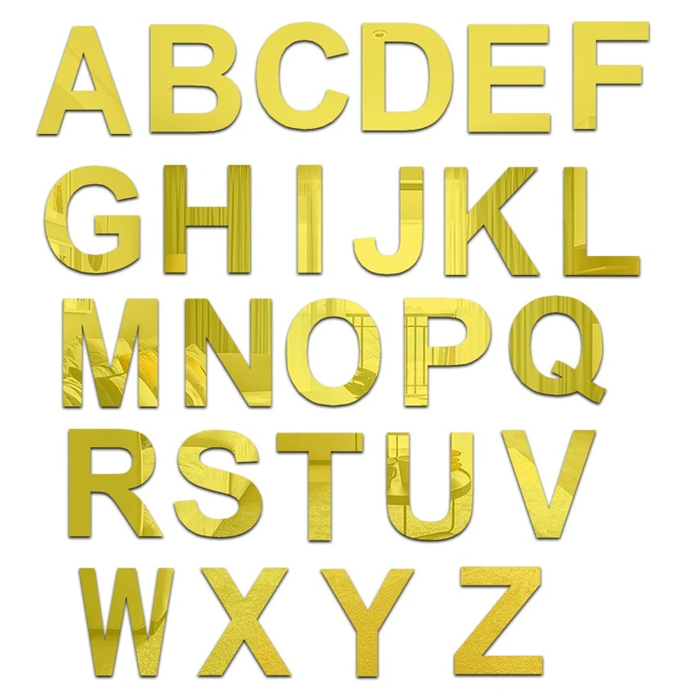 Acrylic Mirror Wall Stickers 26 Alphabet English Letters DIY Party Decor Gold English Alphabet Decals Home Decor
Acrylic Mirror Wall Stickers 26 Alphabet English Letters DIY Party Decor Gold English Alphabet Decals Home Decor