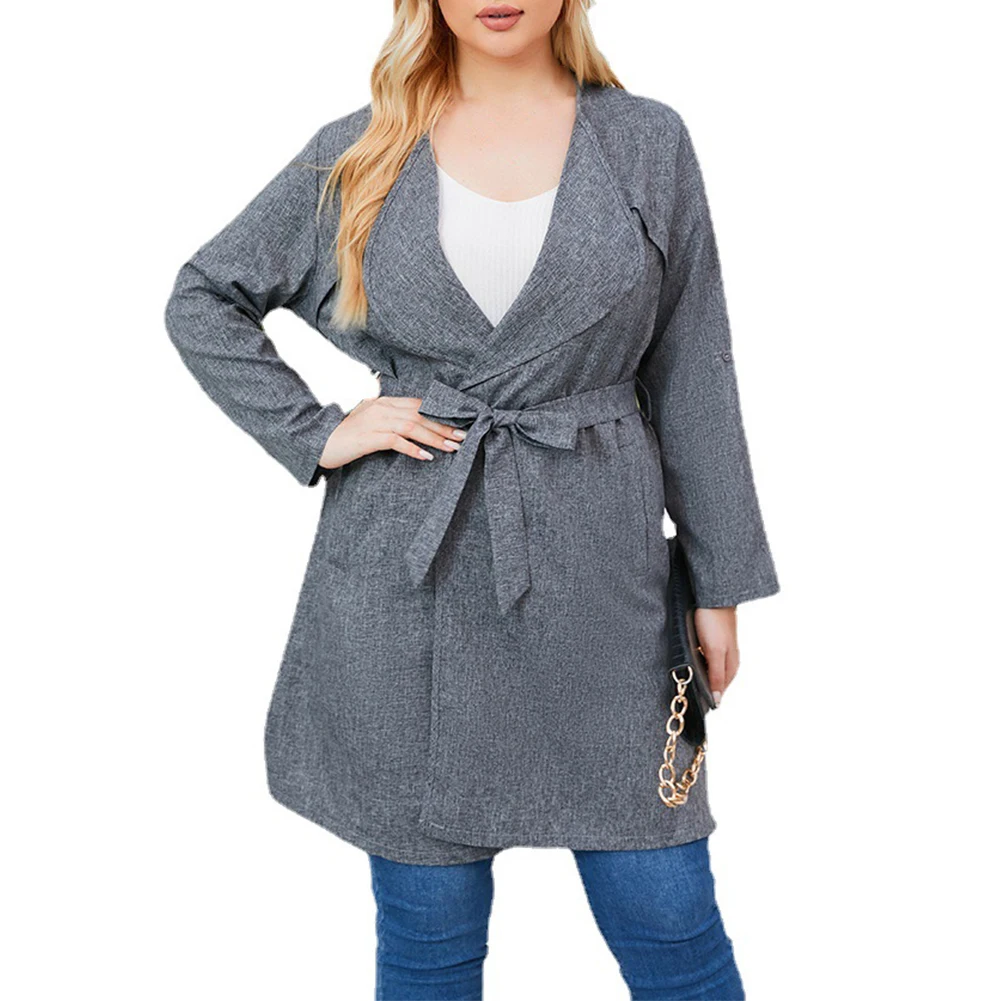 Plus Size Women Casual Autumn Winter Long-Sleeved Solid Mid-Length Coat Jacket Bow Belt Solid Color Shirt L -4XL
Plus Size Women Casual Autumn Winter Long-Sleeved Solid Mid-Length Coat Jacket Bow Belt Solid Color Shirt L -4XL