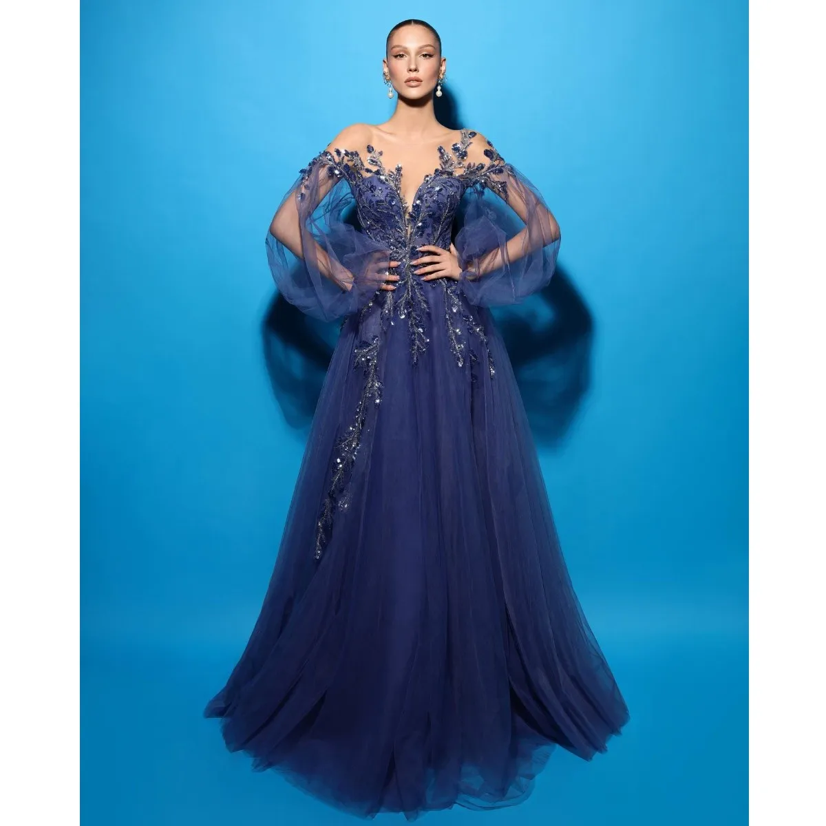 Luxury Prom Dress Glitter Rhinestone Applique Formal Evening Gown Full Puff Sleeves Off Shoulder Abendkleider Luxus 2023
Luxury Prom Dress Glitter Rhinestone Applique Formal Evening Gown Full Puff Sleeves Off Shoulder Abendkleider Luxus 2023
