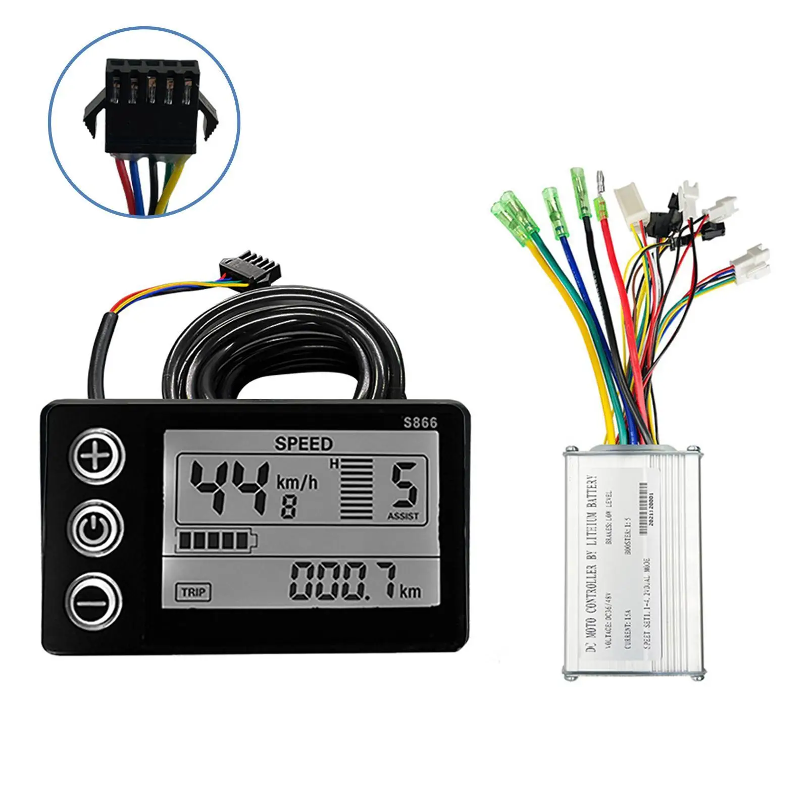 48V Ebike LCD Display Panel S866 with BLDC Electric Scooter Controller E-bike Brushless Speed Driver
48V Ebike LCD Display Panel S866 with BLDC Electric Scooter Controller E-bike Brushless Speed Driver