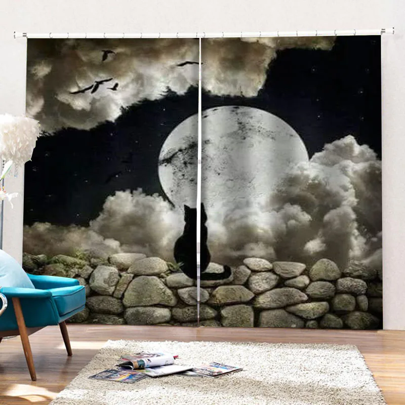2 Panel Set Moon Cat Curtain Window Drapes for Living Room Blackout Animal Print Bedroom Curtain Kitchen Curtains Bay Window
2 Panel Set Moon Cat Curtain Window Drapes for Living Room Blackout Animal Print Bedroom Curtain Kitchen Curtains Bay Window