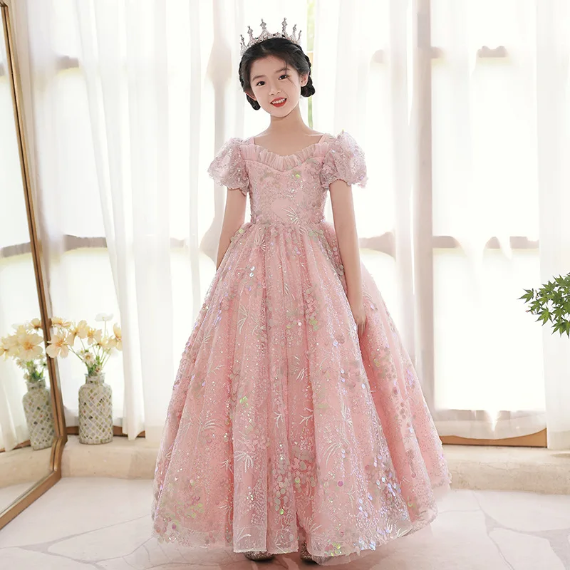 

Luxury High-end Princess Prom Dress Flower Girl Dresses for Wedding Vestidos De Niña Para Fiesta Elegantes Size Customization