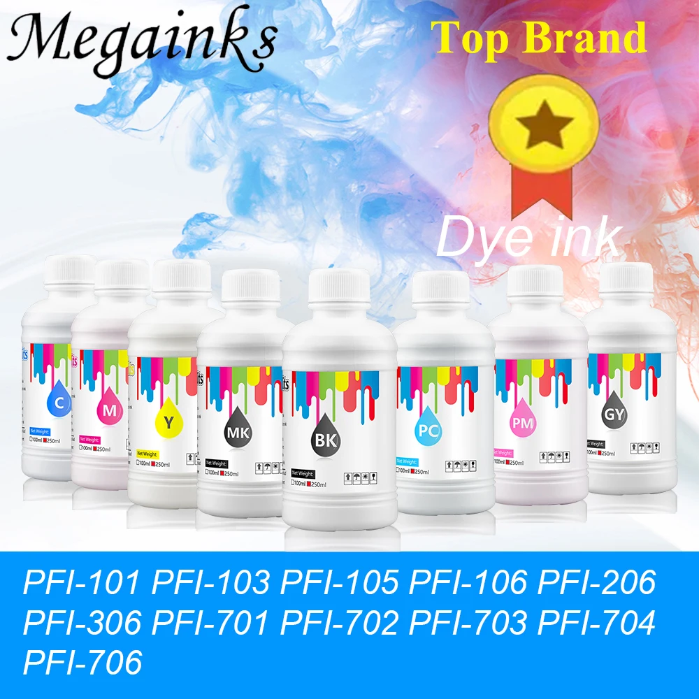 8 color x 250ml Dye Ink for Canon PFI-101 PFI-103 PFI-105 PFI-106 PFI-206 PFI-306 PFI-701 PFI-702 PFI-703 PFI-704 PFI-706 dye
8 color x 250ml Dye Ink for Canon PFI-101 PFI-103 PFI-105 PFI-106 PFI-206 PFI-306 PFI-701 PFI-702 PFI-703 PFI-704 PFI-706 dye