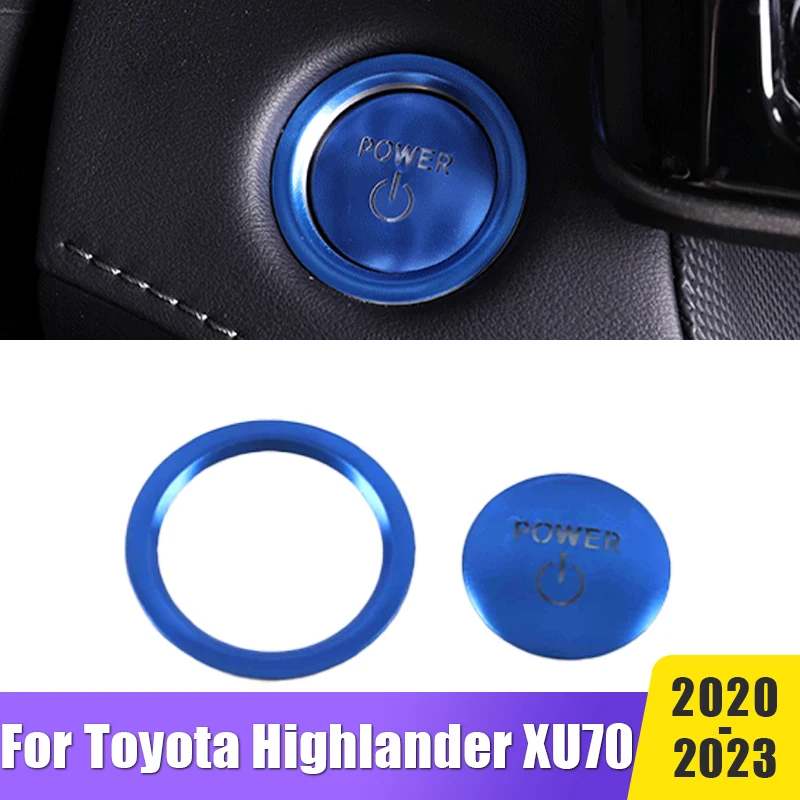 

Engine Ignition Start Stop Push Button Cover Trim Stickers For Toyota Highlander Kluger XU70 2020 2021 2022 2023 Car Accessories