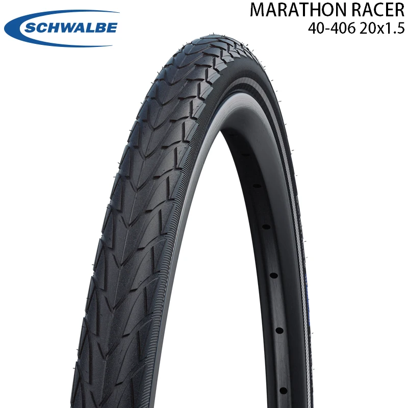 

SCHWALBE 20 Inch Marathon Racer 40-406 20x1.50 Level 4 Protection Folding Bicycle BMX Bike Steel Wired Tire Cycling Parts