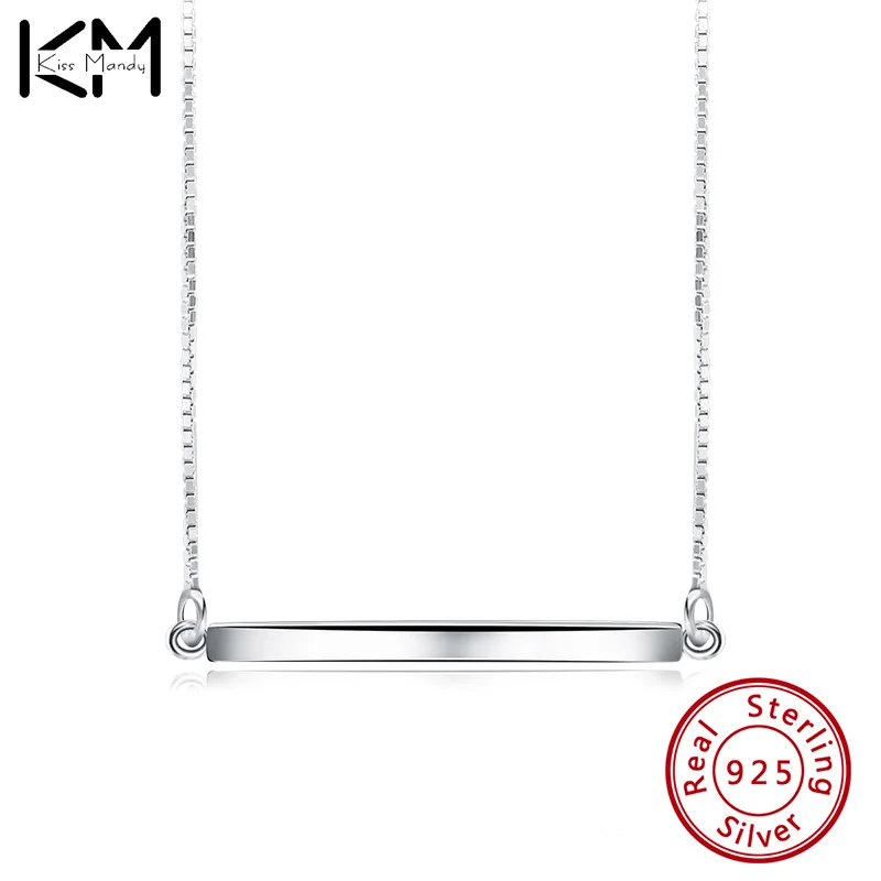 KISS MANDY Solid 925 Sterling Silver Bar Pendant Necklaces for Men/Women Genuine Sliver Collar Necklace Fashion Jewelry SN09
KISS MANDY Solid 925 Sterling Silver Bar Pendant Necklaces for Men/Women Genuine Sliver Collar Necklace Fashion Jewelry SN09