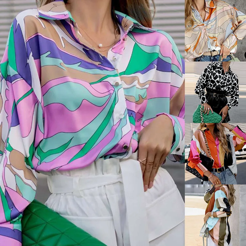 2023 spring and summer women's fashionable loose printed single breasted cardigan lantern sleeve casual shirt
2023 spring and summer women's fashionable loose printed single breasted cardigan lantern sleeve casual shirt