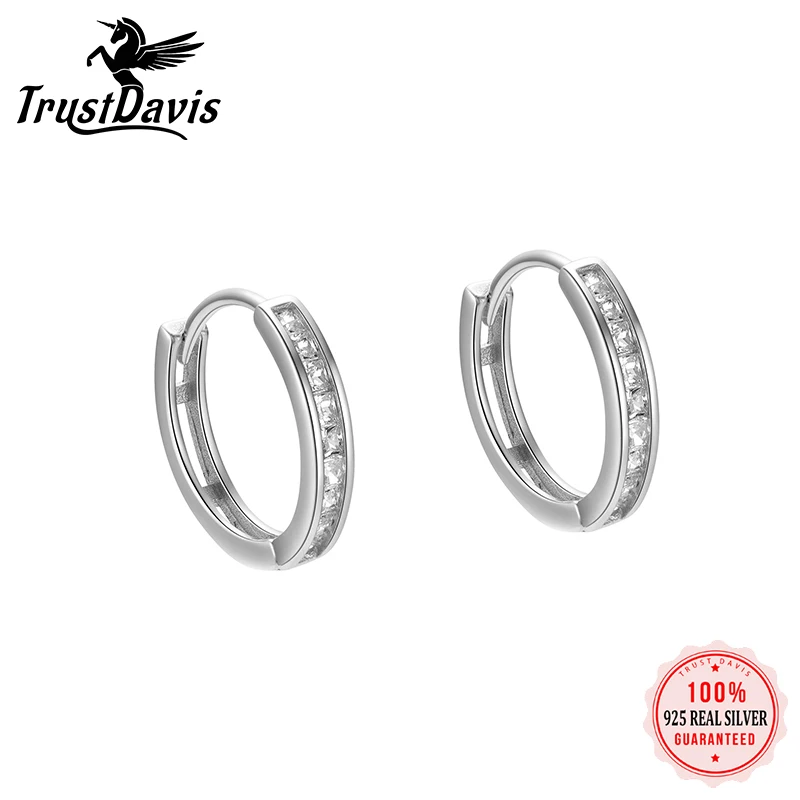 TrustDavis Elegant Geometric Hoop Earrings S925 Sterling Silver Earrings Sparkling CZ for Women Anniversary Luxury Jewelry L454
TrustDavis Elegant Geometric Hoop Earrings S925 Sterling Silver Earrings Sparkling CZ for Women Anniversary Luxury Jewelry L454