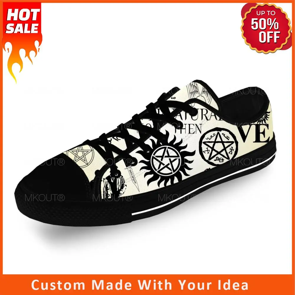 Повседневные тканевые модные холщовые кроссовки Сверхъестественное Винчестер Bros с 3D принтом и низким верхом для мужчин и женщин, легкие дышащие кроссовки 
Повседневные тканевые модные холщовые кроссовки Сверхъестественное Винчестер Bros с 3D принтом и низким верхом для мужчин и женщин, легкие дышащие кроссовки