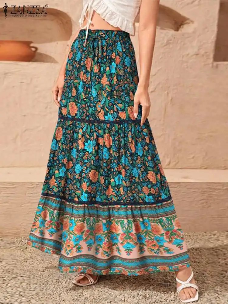 Summer Bohemian Floral Printed Maxi Skirts ZANZEA Women Elastic Waist Beach Holiday Long Skirt Casual Loose Jupe Faldas Saia
Summer Bohemian Floral Printed Maxi Skirts ZANZEA Women Elastic Waist Beach Holiday Long Skirt Casual Loose Jupe Faldas Saia