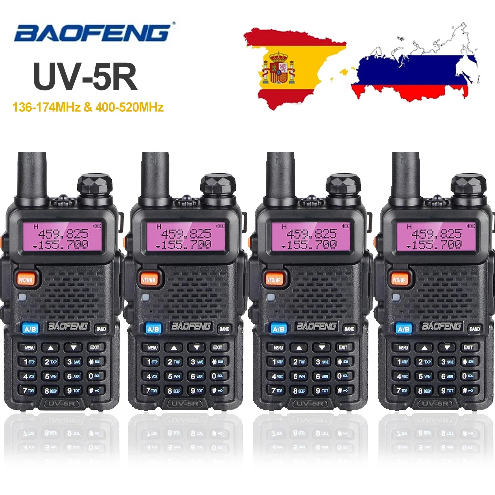 4PCS Baofeng UV-5R Walkie Talkie 136-174MHz & 400-520MHz UV5R 8W 128CH VOX Flashlight Amateur Transceiver UV Two Way Radio 5R
4PCS Baofeng UV-5R Walkie Talkie 136-174MHz & 400-520MHz UV5R 8W 128CH VOX Flashlight Amateur Transceiver UV Two Way Radio 5R