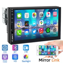 7 Inch 1 Din Car Radio MP5 Multimedia Player Touch Screen FM ISO Power Aux Input Bluetooth USB Mirror Link Universal Autoradio