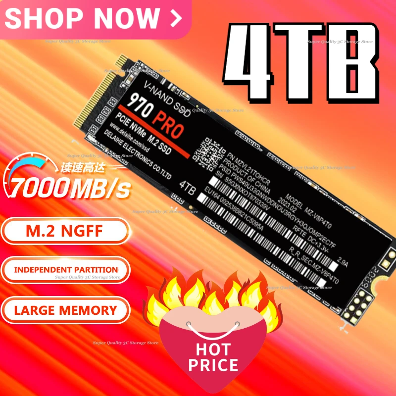 Free Shipping 2023 New Hot Sale 100% Original Portable SSD 4TB SATAIII SSD 970 PRO 1TB 2TB Solid State Hard Disk 2.5 for Laptop
Free Shipping 2023 New Hot Sale 100% Original Portable SSD 4TB SATAIII SSD 970 PRO 1TB 2TB Solid State Hard Disk 2.5 for Laptop